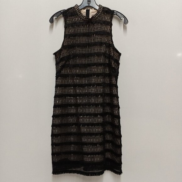 Women's J Crew Black and Tan Mock Neck Lace Dress Size 0 - Picture 1 of 9